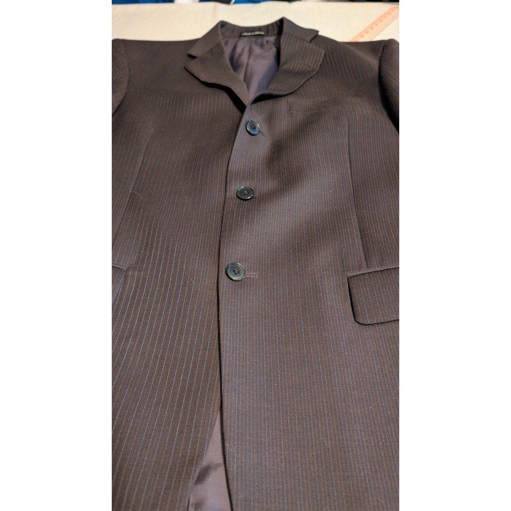 Men's Concepts by Liz Claiborne Chocolate Brown Pinstriped Suit Size 38Regular